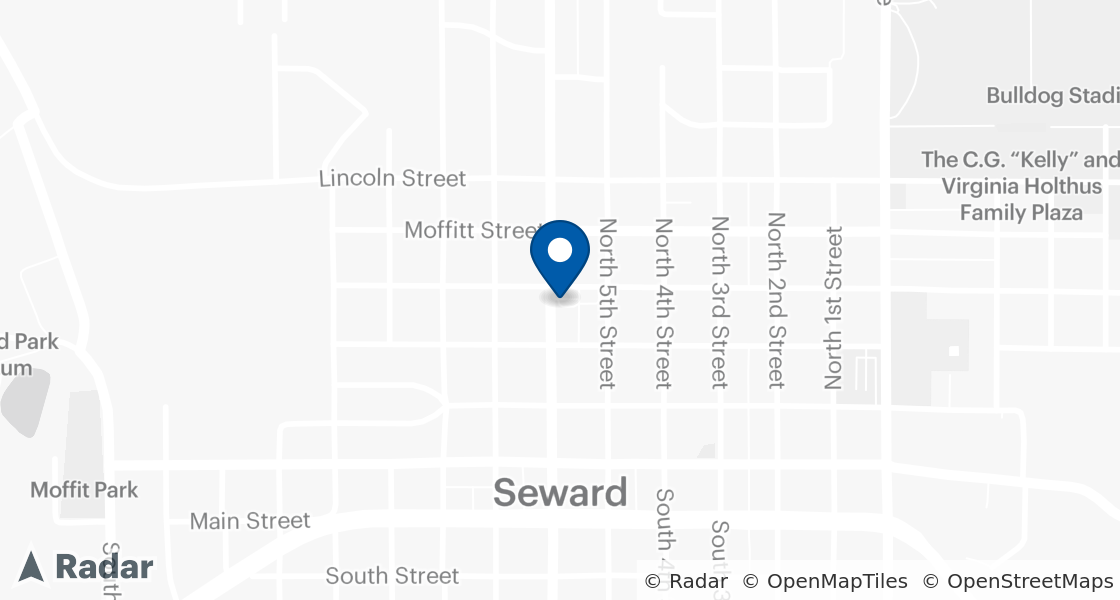 Map of Dairy Queen Location:: 344 N 6th St, Seward, NE, 68434-1702